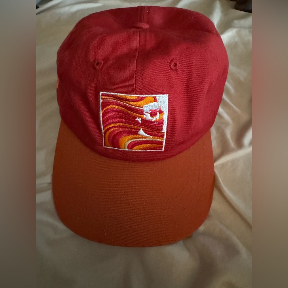 Jerry Garcia Hand Picked Grateful Dead Orange Hat Adjustable Strap-back OS VGUC
